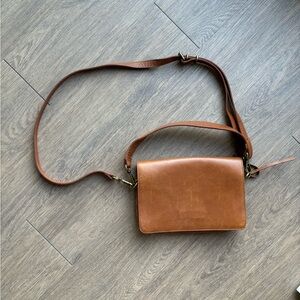 MADEWELL Brown Leather Crossbody Bag